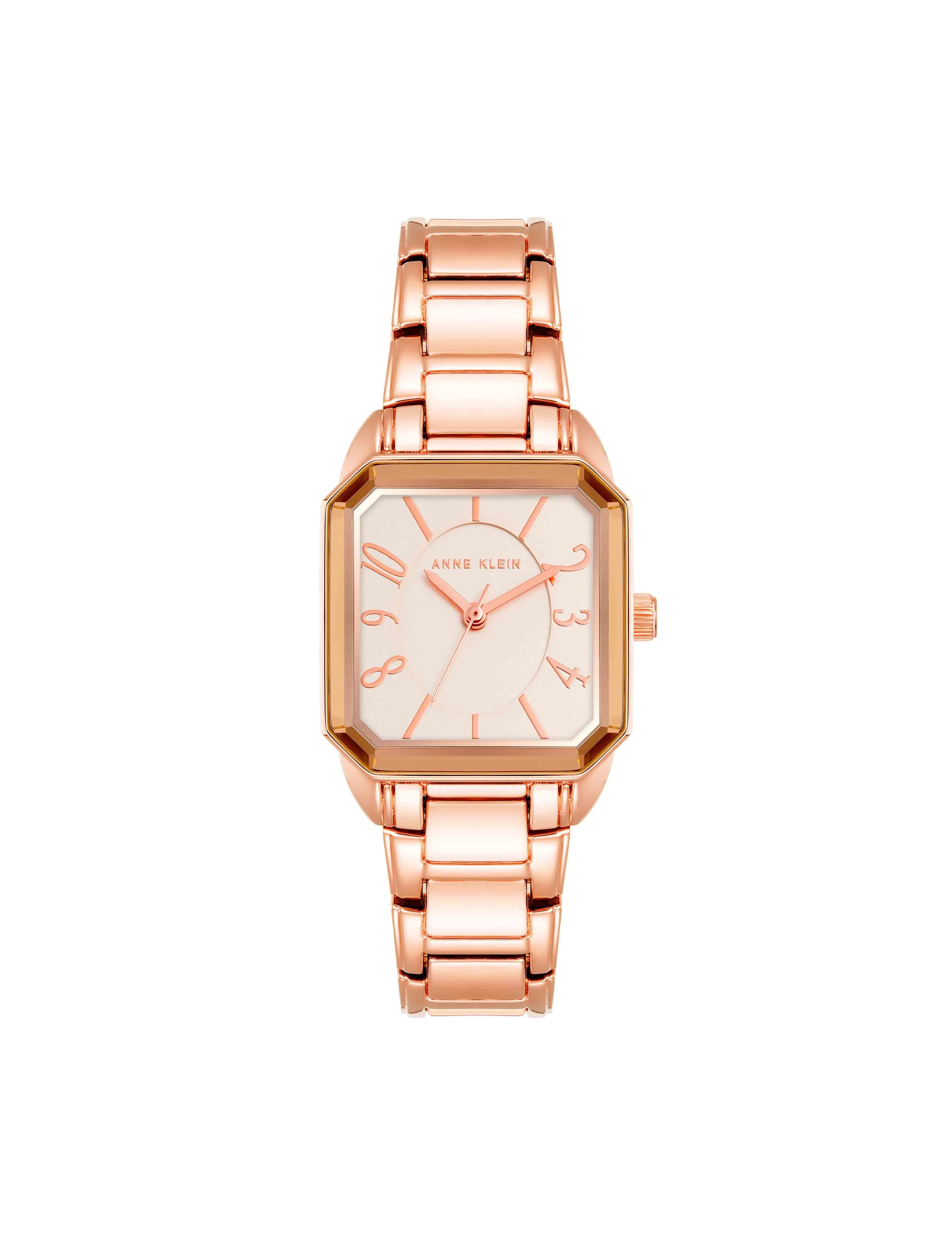 Octagonal Case Metal Link Watch
