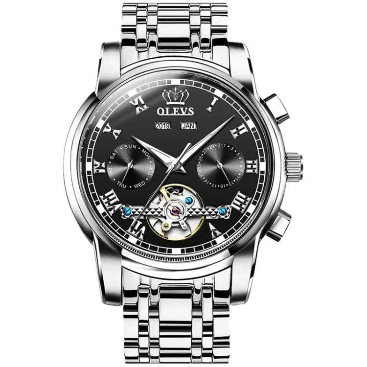 OLEVS 6607 Men's Automatic Waterproof Mechanical Watch with Multi-Function Big Flywheel