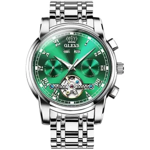 OLEVS 6607 Men's Automatic Waterproof Mechanical Watch with Multi-Function Big Flywheel