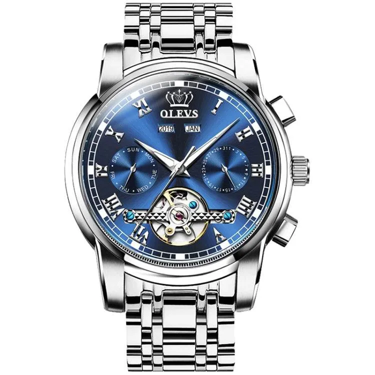 OLEVS 6607 Men's Automatic Waterproof Mechanical Watch with Multi-Function Big Flywheel