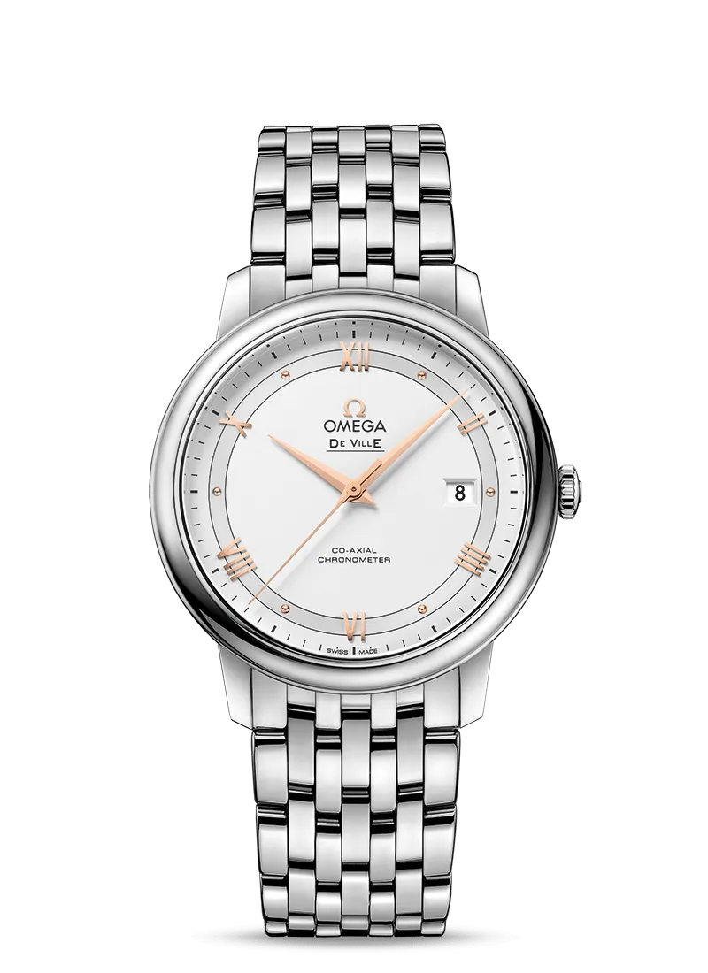 Omega De Ville Prestige Co-Axial 39.5mm Silver Dial Steel on Steel 424.10.40.20.02.002