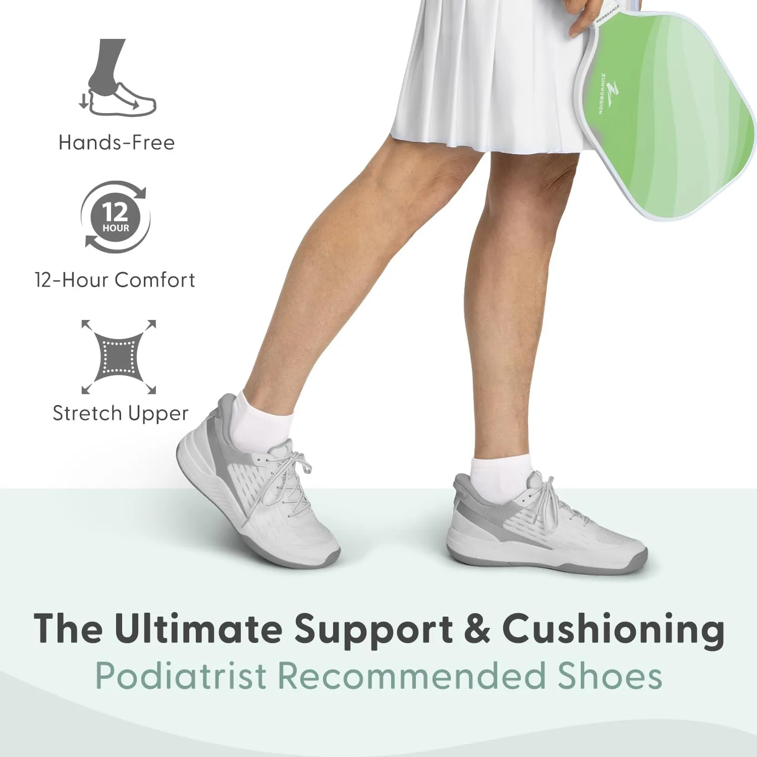 Orthofeet Women's Orthopedic Ace Pickleball Shoe for Foot Pain Relief