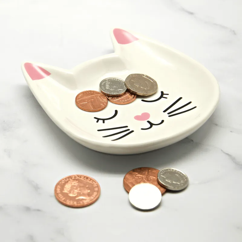 Pink Cat Face Trinket Dish