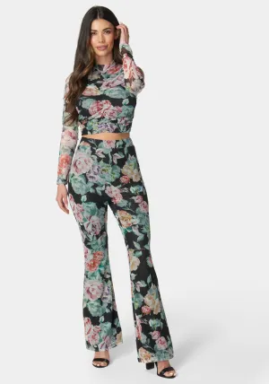 Printed Two Piece Mesh Jumpsuit Printed Two Piece Mesh Jumpsuit