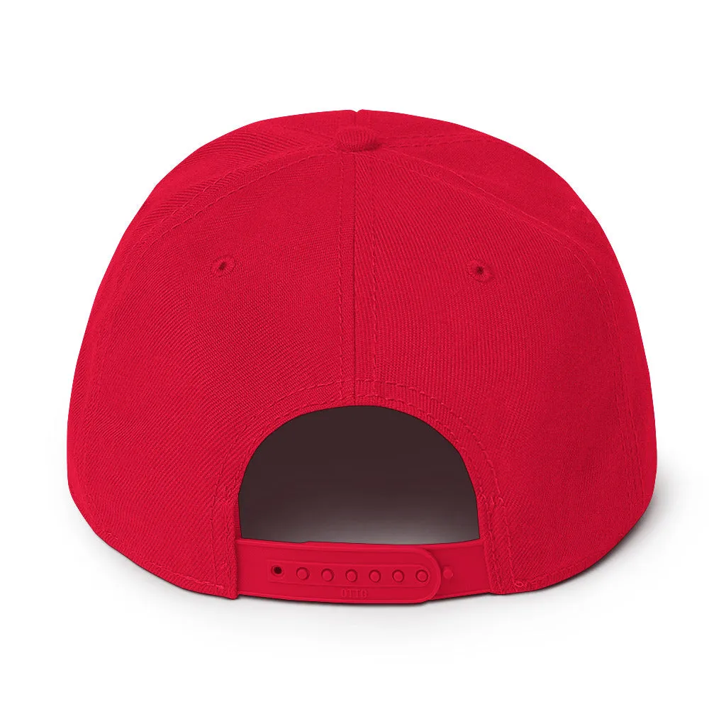 Red Illuminati All Seeing Psychic Eye Embroidered Flat Bill Cap Snapback Hat