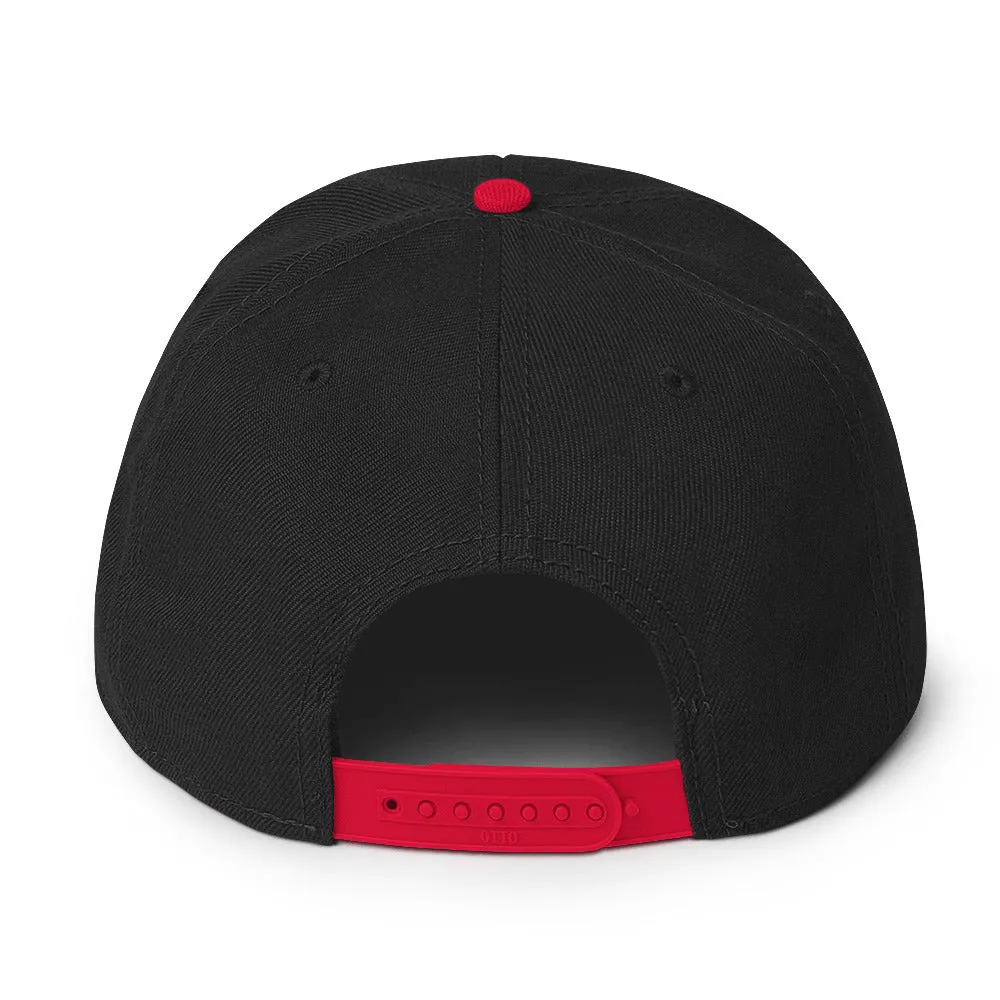 Red Illuminati All Seeing Psychic Eye Embroidered Flat Bill Cap Snapback Hat