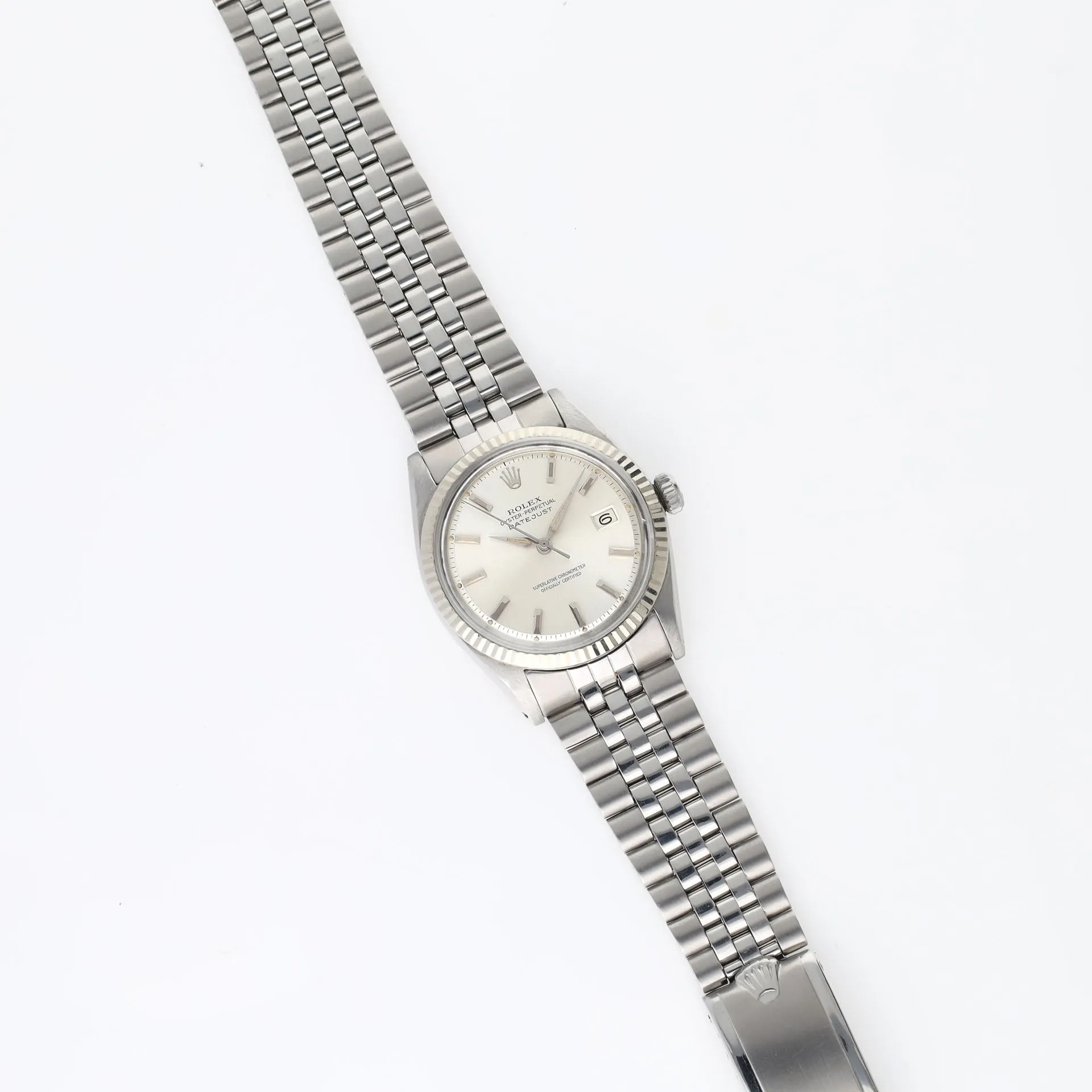 Rolex Datejust 1601 Silver Dial White Gold Bezel