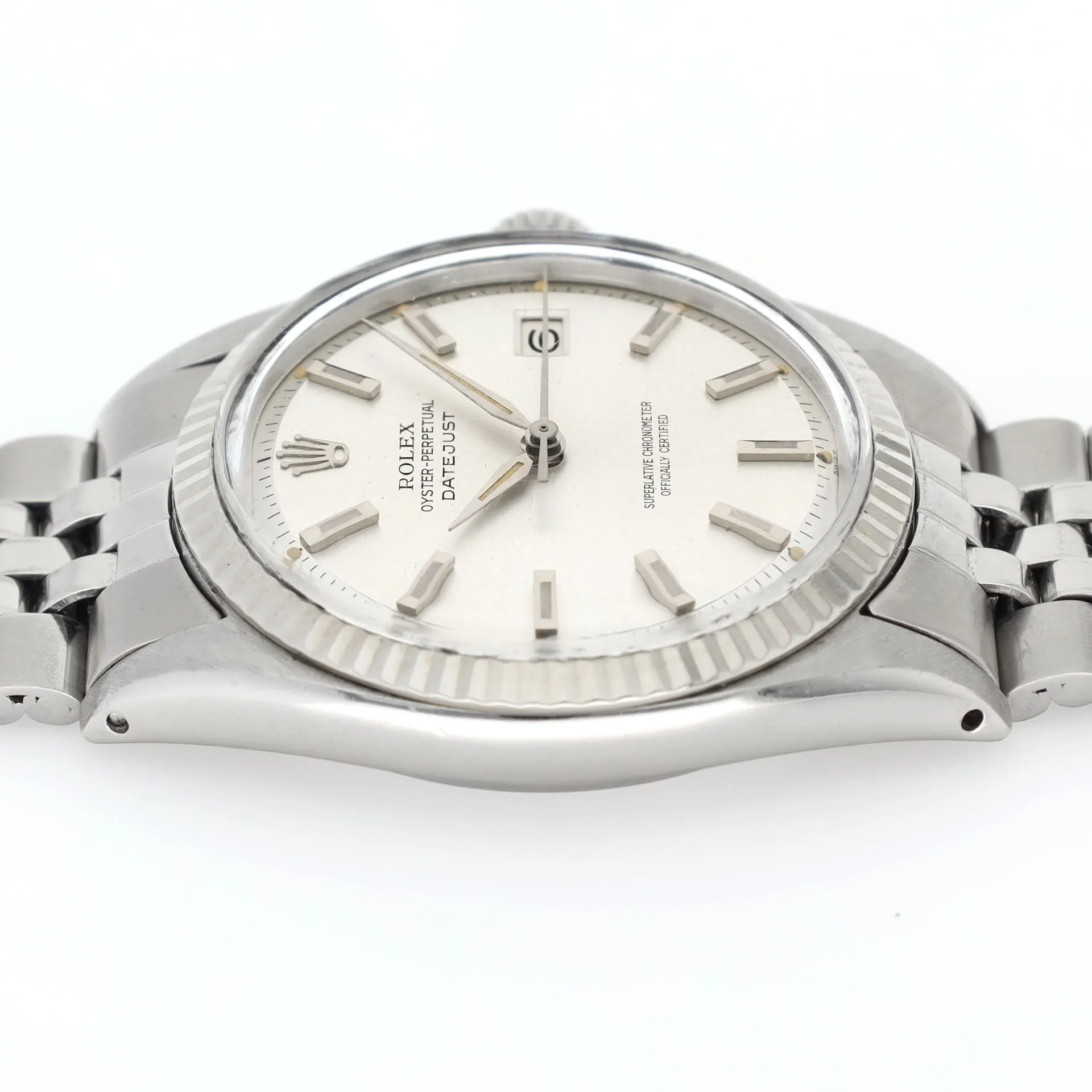 Rolex Datejust 1601 Silver Dial White Gold Bezel