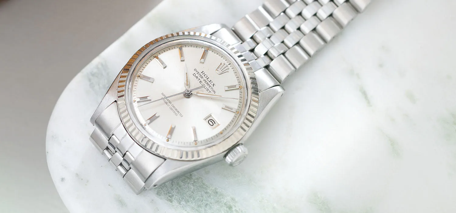 Rolex Datejust 1601 Silver Dial White Gold Bezel
