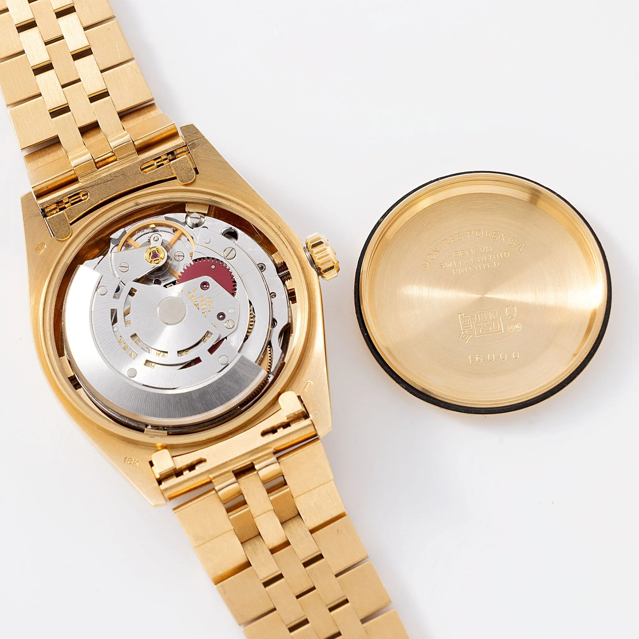 Rolex Datejust Yellow Gold Black Glossy Dial Ref 16018