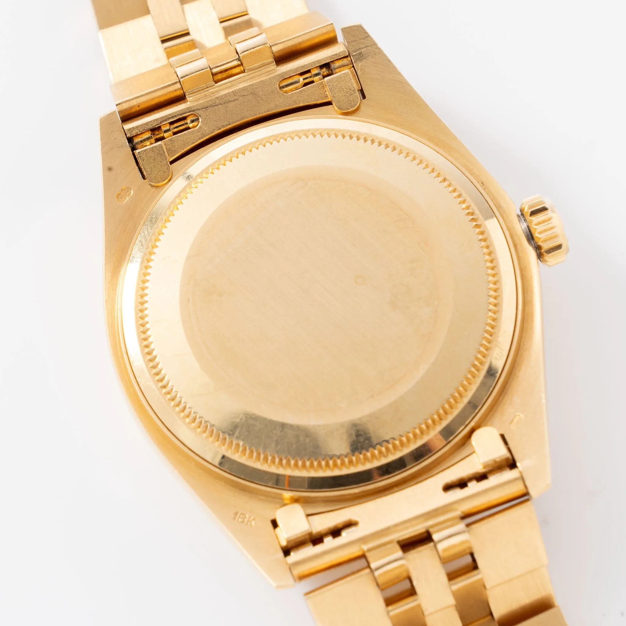 Rolex Datejust Yellow Gold Black Glossy Dial Ref 16018