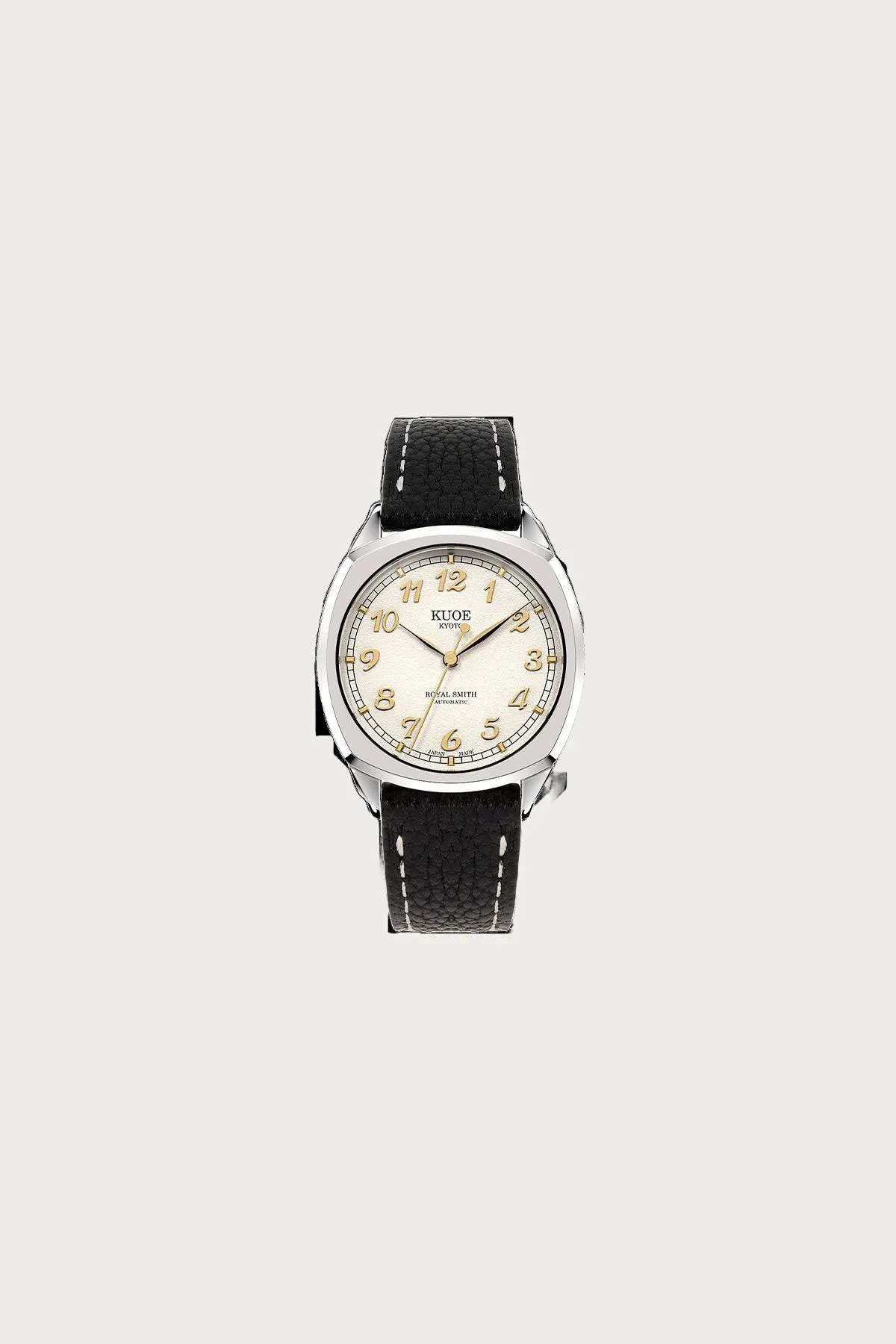 Royal Smith - 90-008 - White/Silver Dial - Black Pebbled Strap