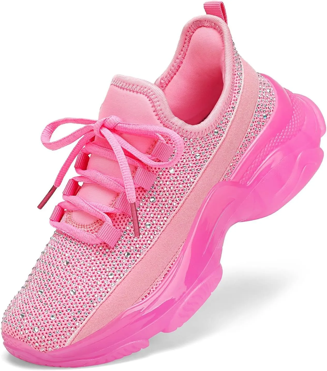 Running Shoes for Women Fashion Rhinestone Sneakers Womens Walking Shoes Chunky Ladies Tennis Shoe Comfortable