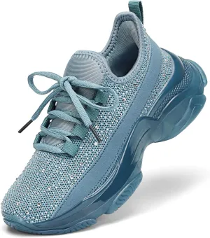 Running Shoes for Women Fashion Rhinestone Sneakers Womens Walking Shoes Chunky Ladies Tennis Shoe Comfortable