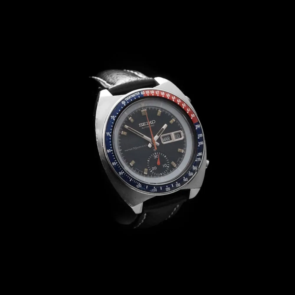 Seiko 6139 Chronograph 'Black Pogue' On Leather