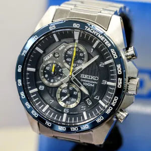 SEIKO Chronograph Watch 100M Ref. SSB321 Date Indicator 8T67-00H0 - Original Seiko Bracelet Box & Papers!