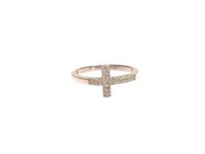 Silver CZ Cross Statement Ring Silver CZ Cross Statement Ring