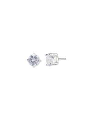 Silver-Tone Cubic Zirconia Stud Earrings