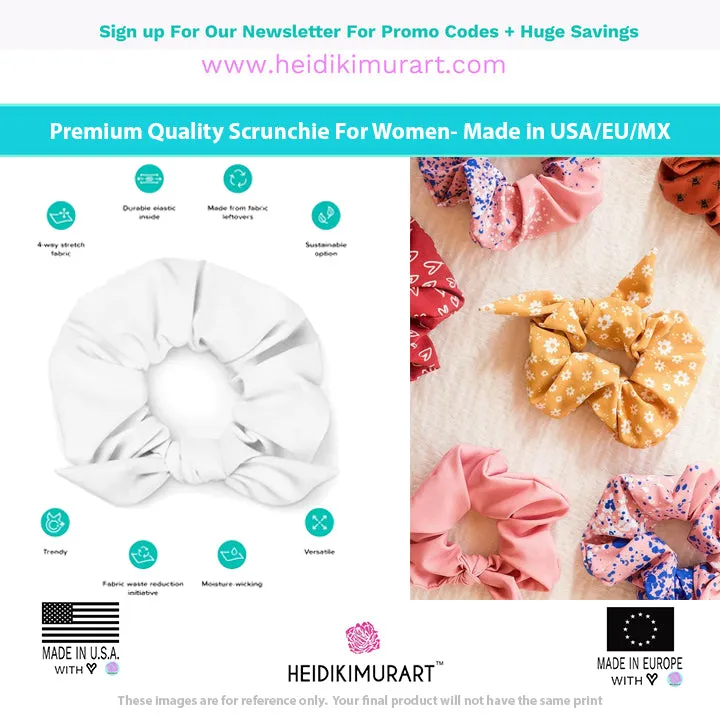 Snake Print Women's Large Scrunchie, Elastic Stretchy Premium Women's Hair Stylish Accessories-Made in USA/EU
