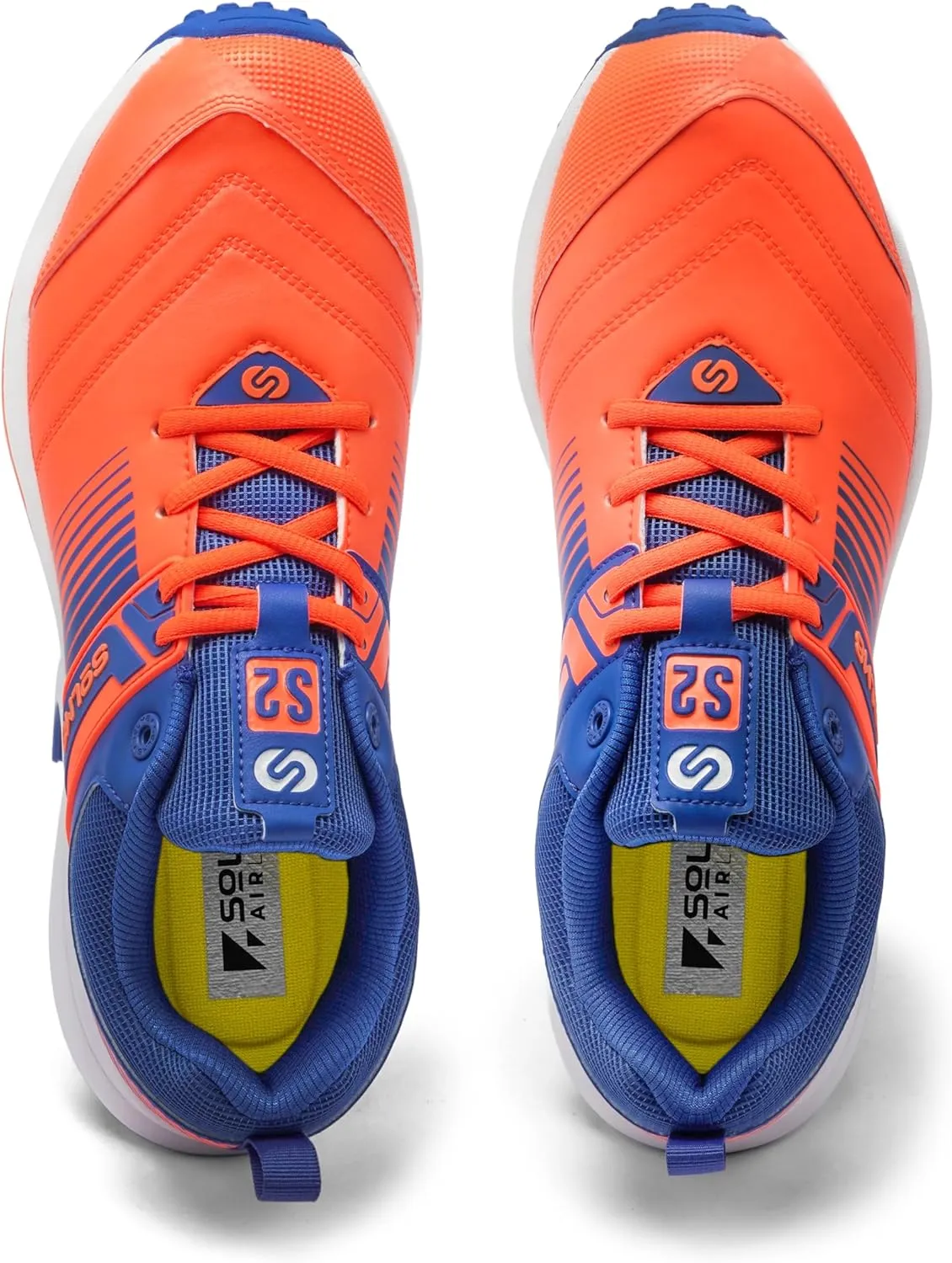 SOLM8 S2 Cricket Shoes Men Boys Junior Players - Advanced Grip Rubber Spikes for Turf/Grass, Ultralight Cushioning in Bright Colors (2025 Edition)