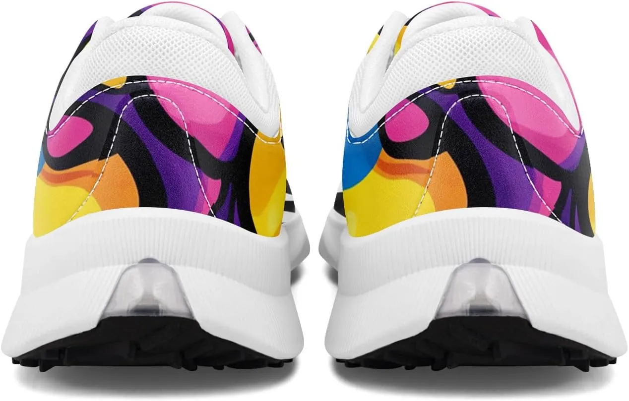 Spikeless Golf Shoes for Men, Women's Breathable Abstract Art Non-Slip Sports Walking Shoes with Air-Outer Golf Sneakers