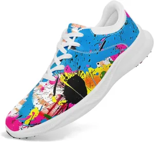 Spikeless Golf Shoes for Men, Women's Breathable Abstract Art Non-Slip Sports Walking Shoes with Air-Outer Golf Sneakers Spikeless Golf Shoes for Men, Women's Breathable Abstract Art Non-Slip Sports Walking Shoes with Air-Outer Golf Sneakers