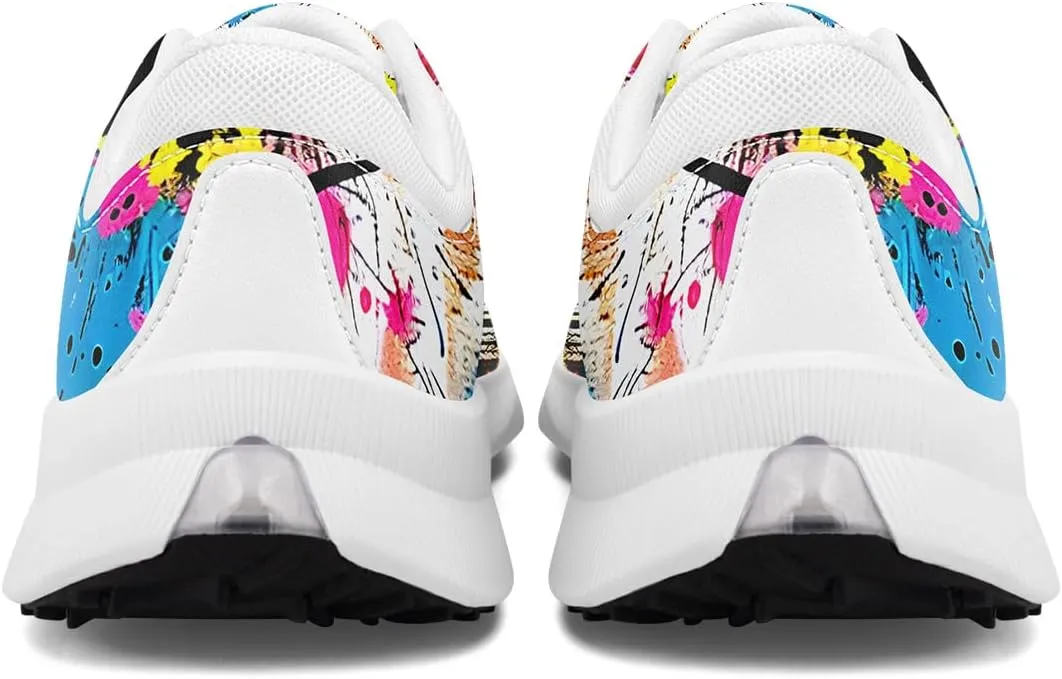 Spikeless Golf Shoes for Men, Women's Breathable Abstract Art Non-Slip Sports Walking Shoes with Air-Outer Golf Sneakers