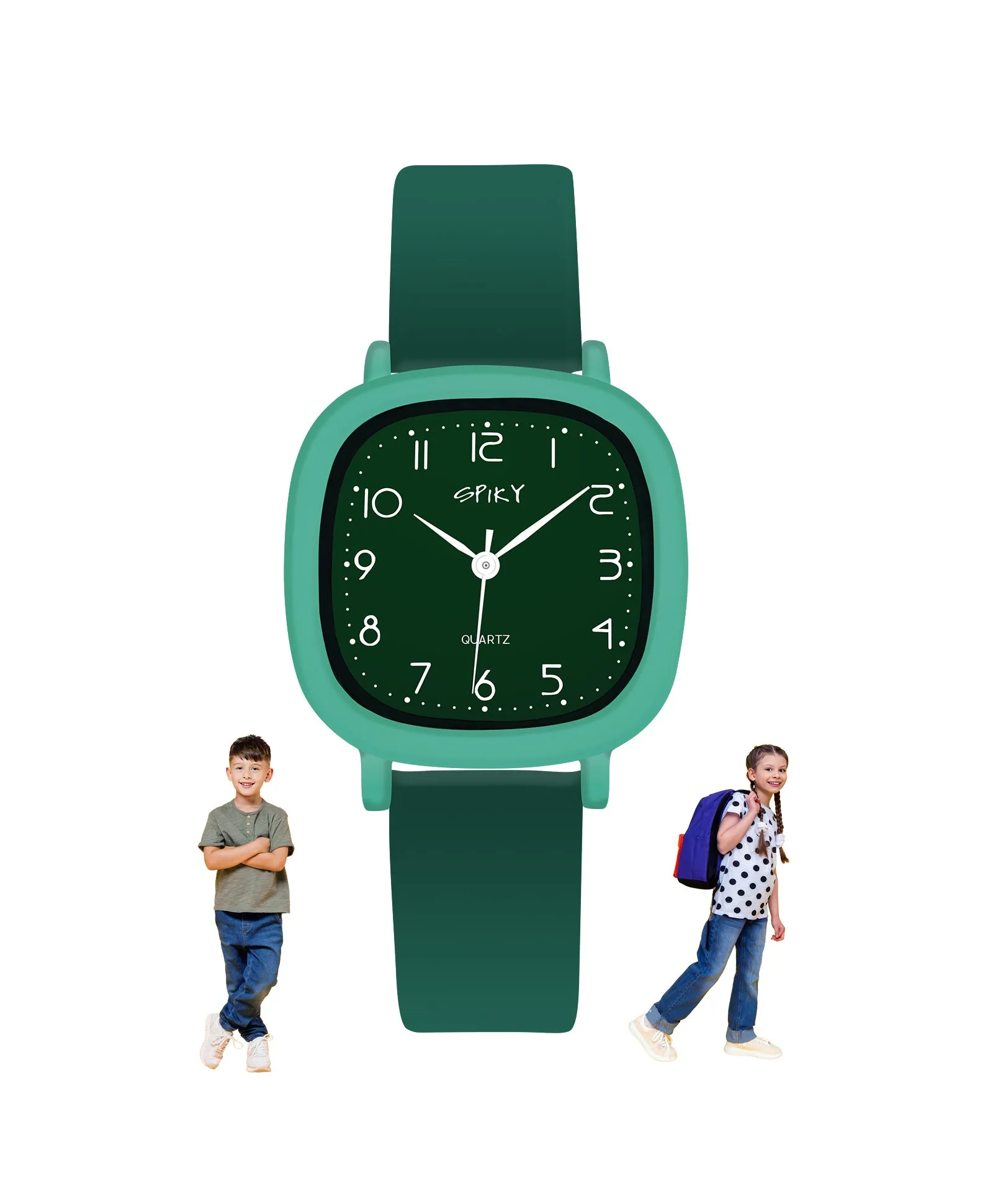 Spiky Eva19 Square Analog Watch for Kids - Blue