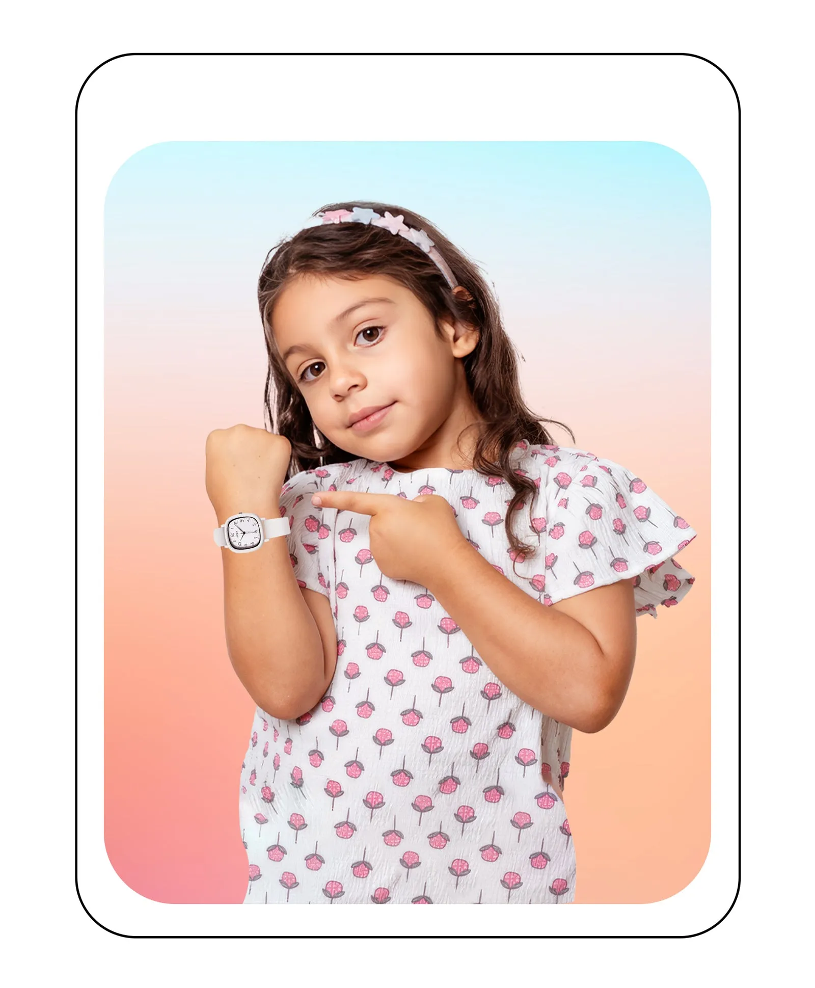 Spiky Eva19 Square Analog Watch for Kids - Blue