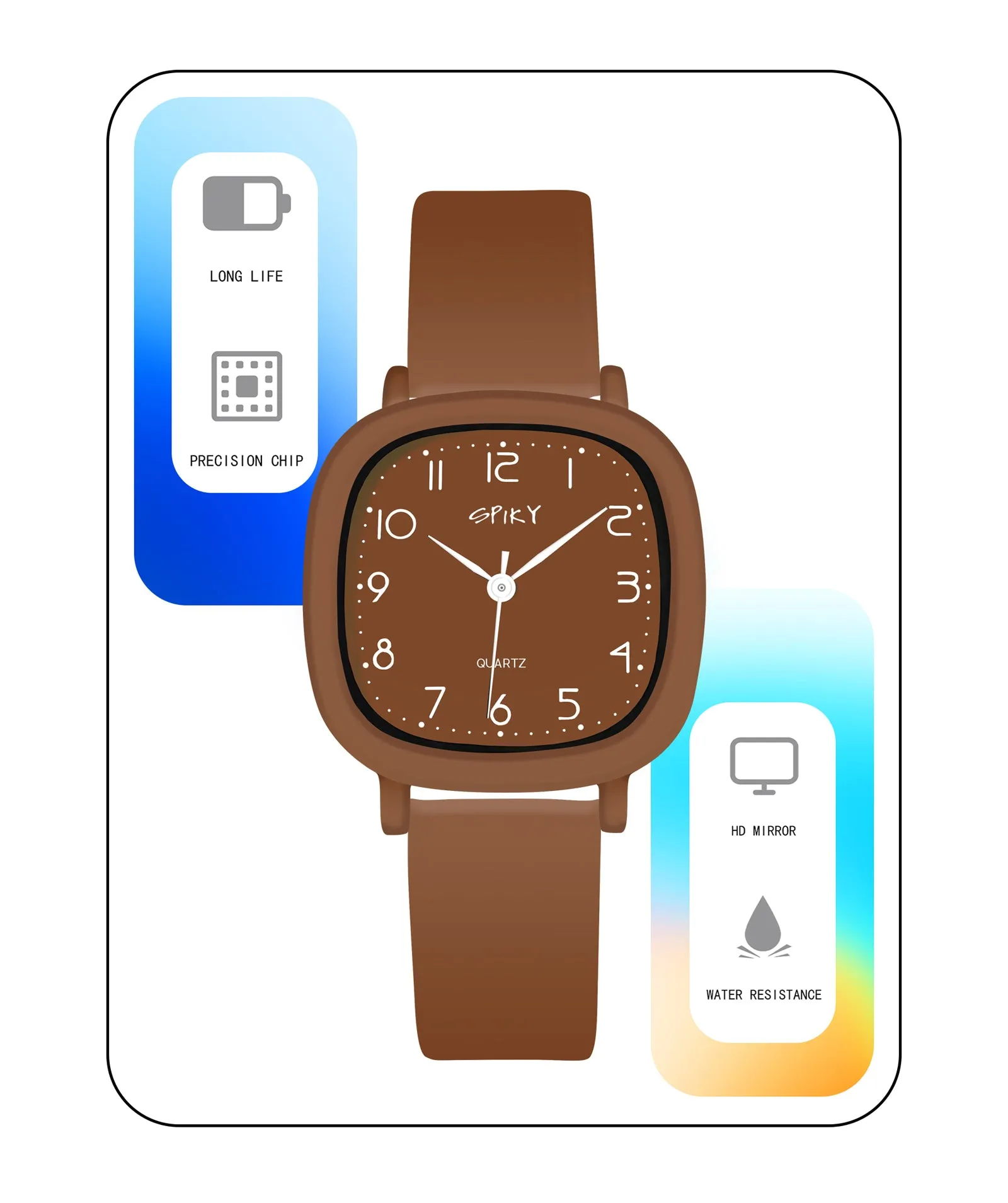 Spiky Eva19 Square Analog Watch for Kids - Blue