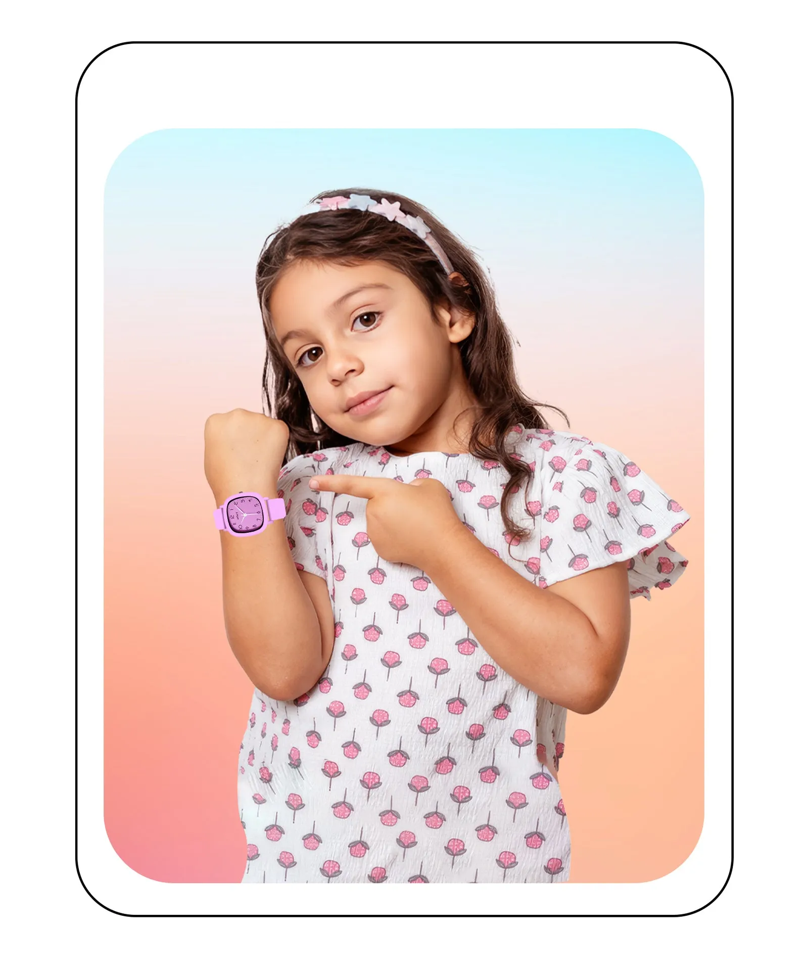Spiky Eva19 Square Analog Watch for Kids - Grey