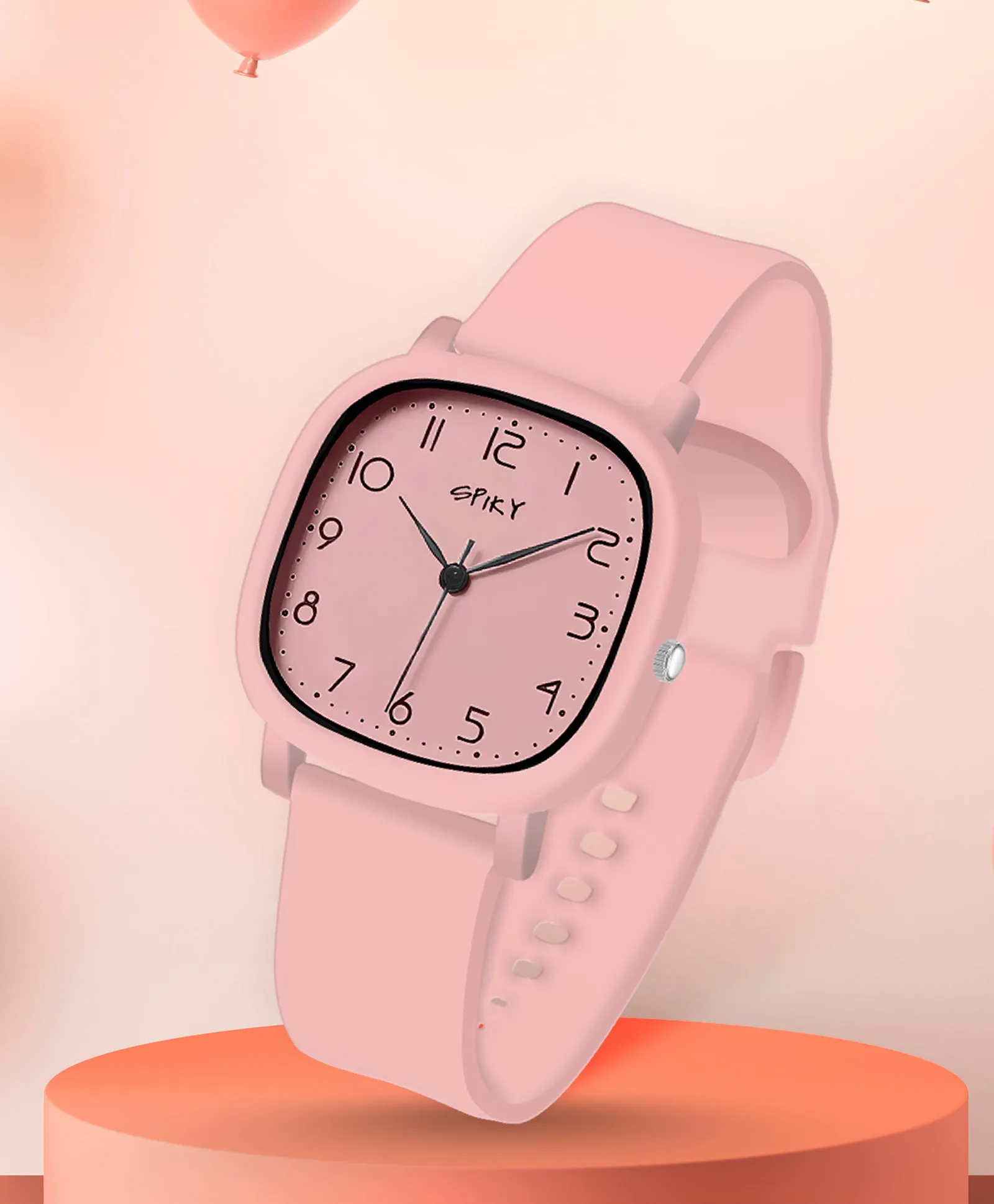 Spiky Eva19 Square Analog Watch for Kids - Grey