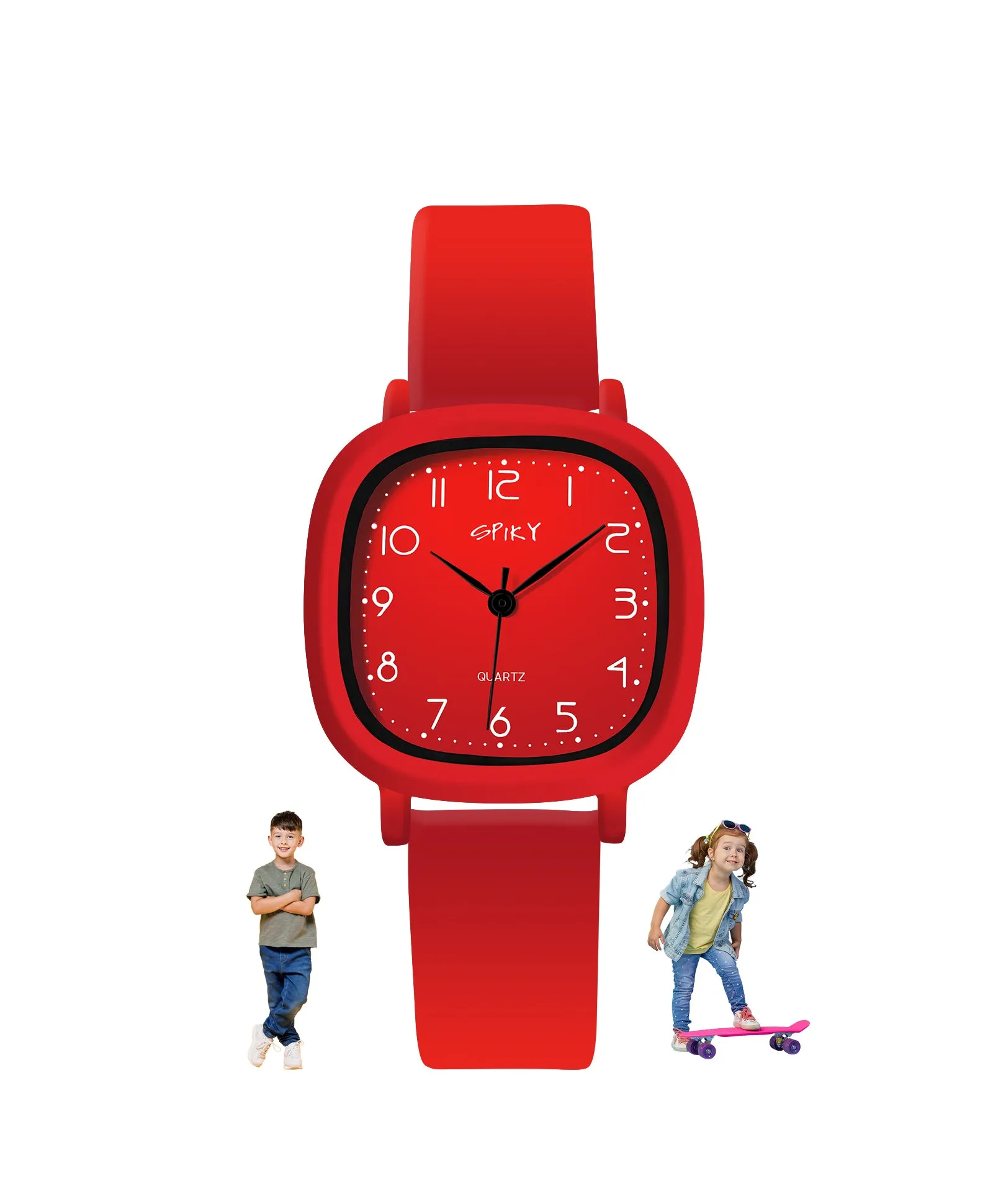 Spiky Eva19 Square Analog Watch for Kids - Grey