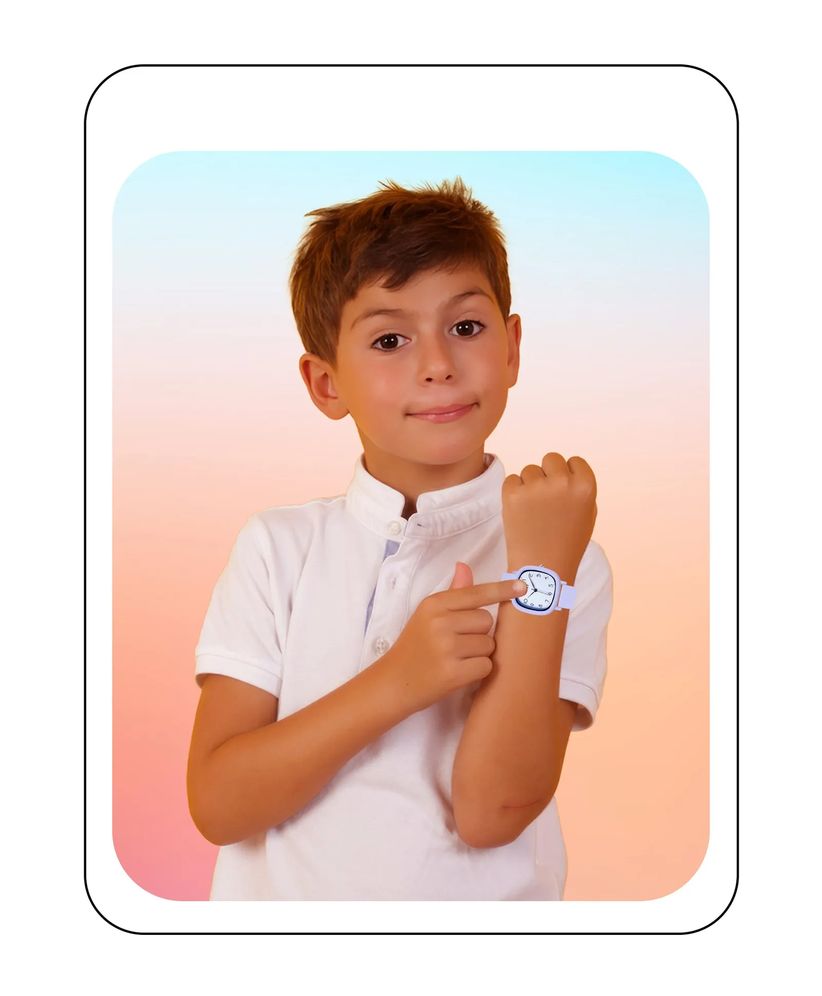 Spiky Eva19 Square Analog Watch for Kids - Grey