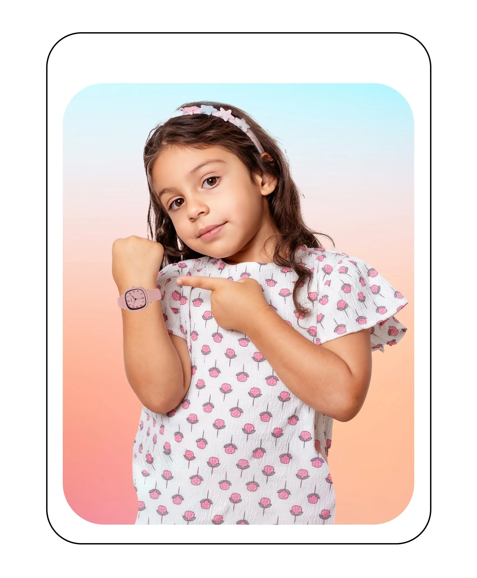 Spiky Eva19 Square Analog Watch for Kids - White