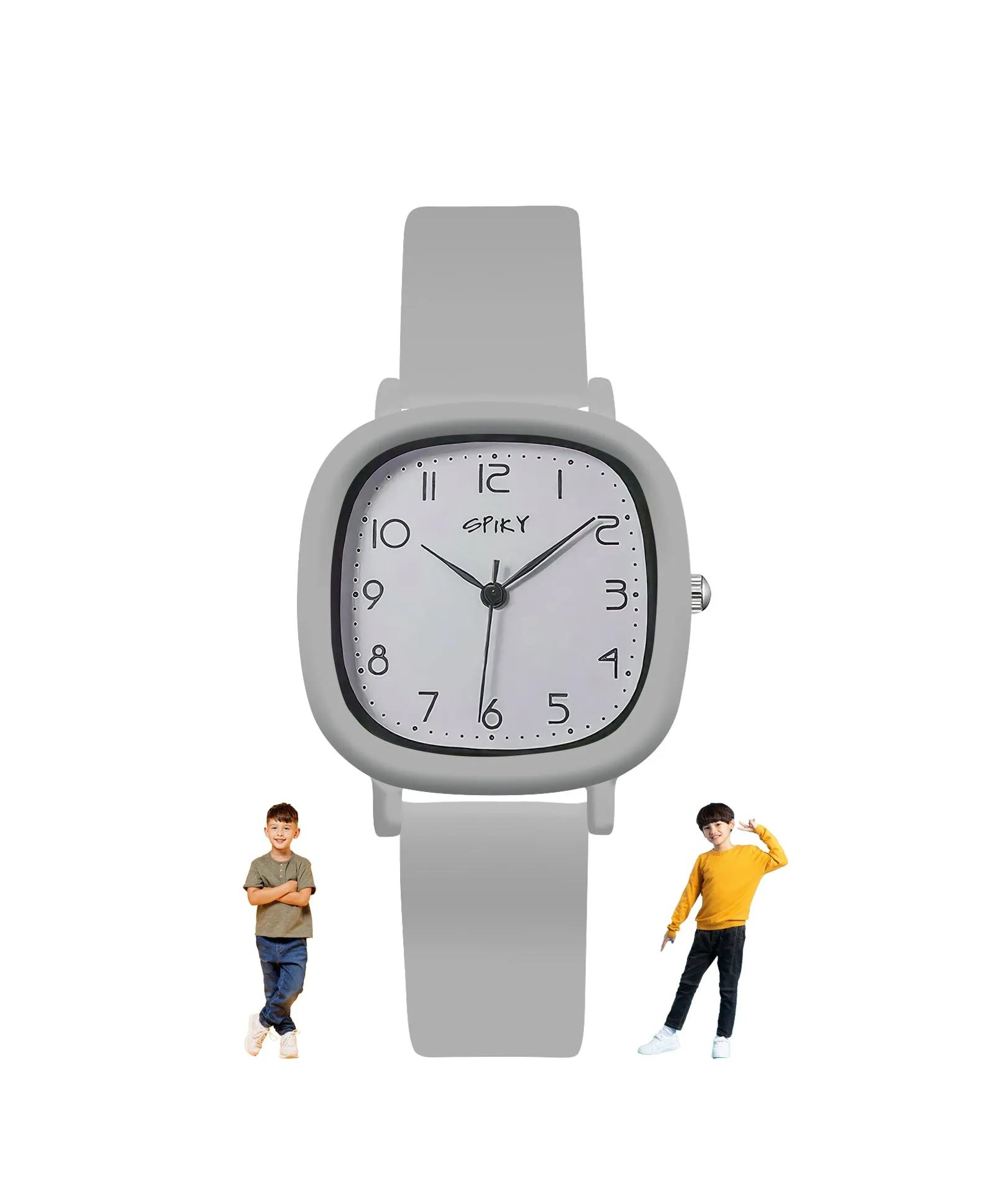 Spiky Eva19 Square Analog Watch for Kids - White