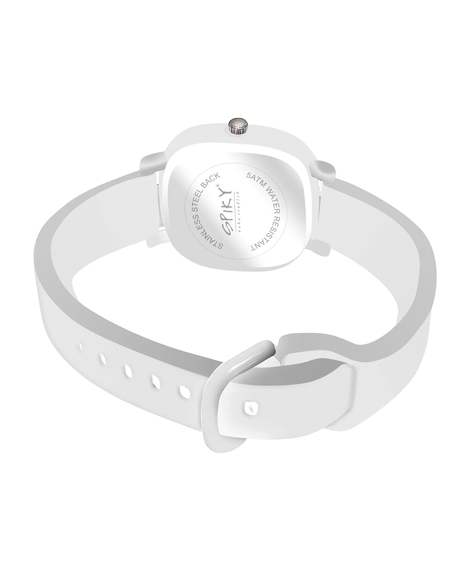 Spiky Eva19 Square Analog Watch for Kids - White