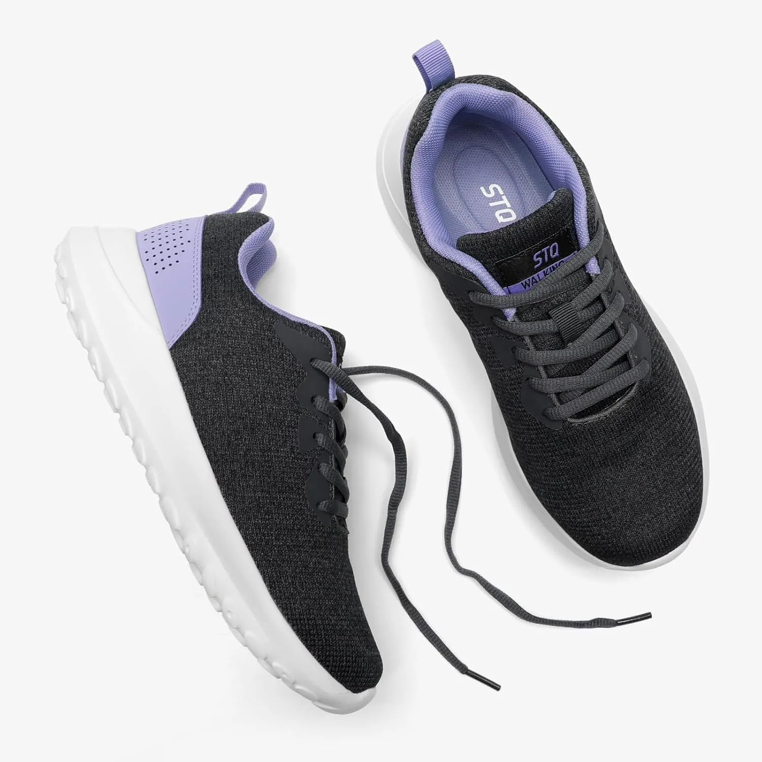 STQ Womens Water Resistant Walking Shoes with Arch Support Athletic Tennis Sneakers