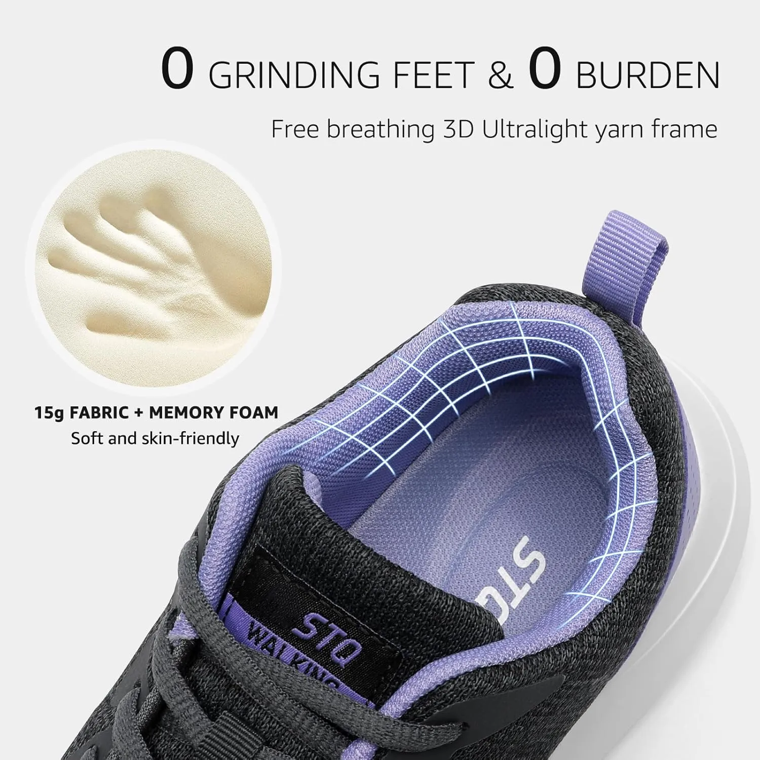 STQ Womens Water Resistant Walking Shoes with Arch Support Athletic Tennis Sneakers