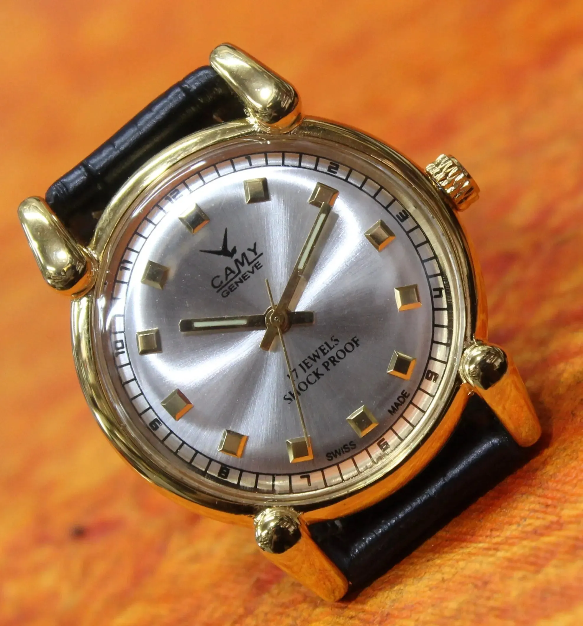 Swiss Made Wristwatch Camy Geneva 17 Jewels FHF ST96 Vintage Mechanical Hand Winding Mechanism