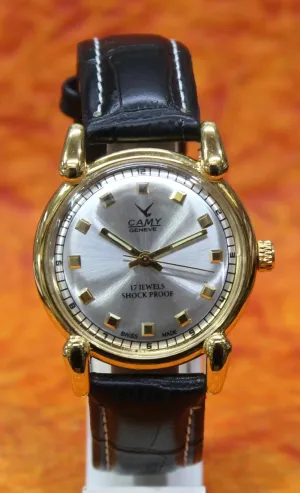 Swiss Made Wristwatch Camy Geneva 17 Jewels FHF ST96 Vintage Mechanical Hand Winding Mechanism