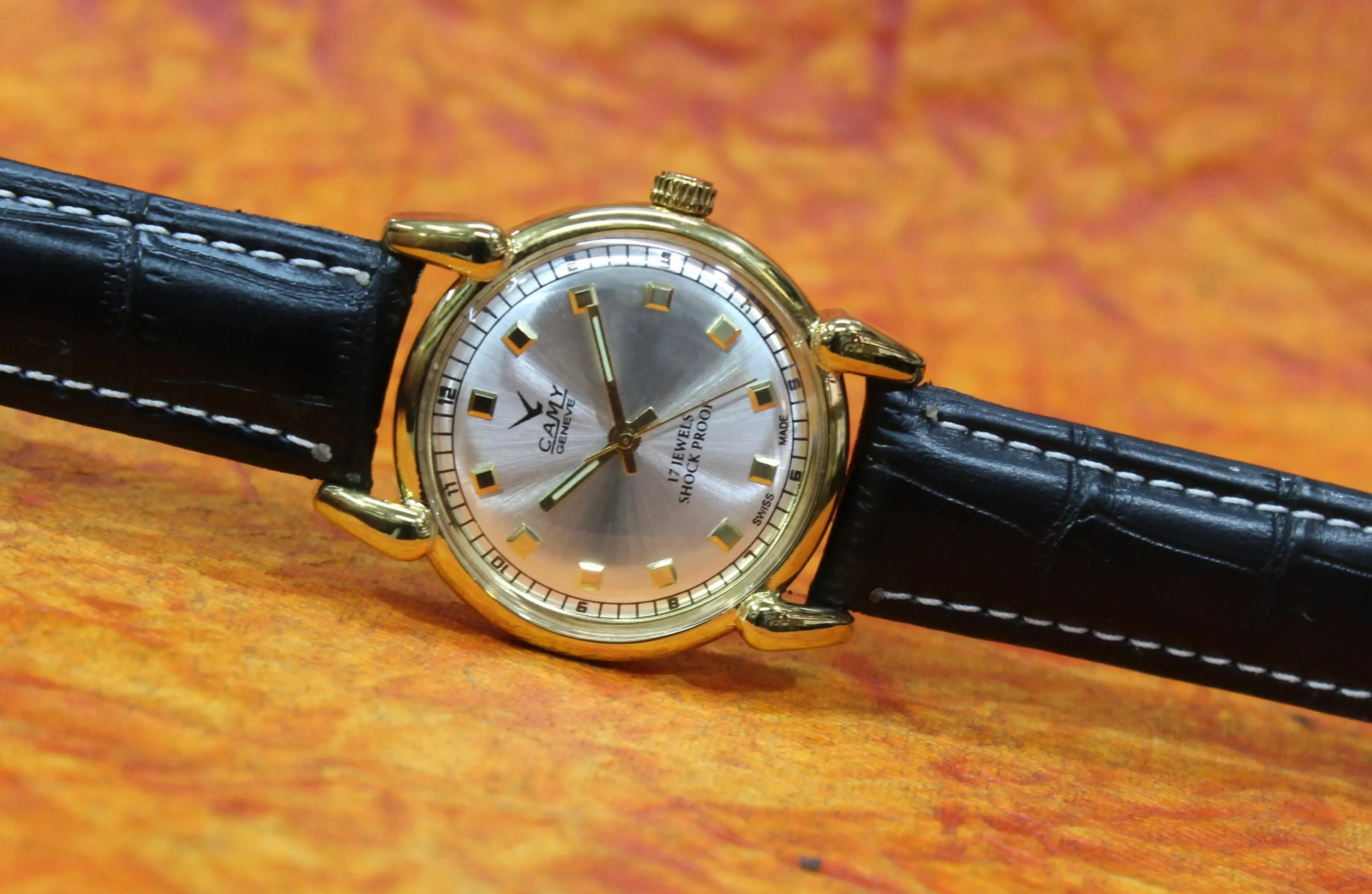 Swiss Made Wristwatch Camy Geneva 17 Jewels FHF ST96 Vintage Mechanical Hand Winding Mechanism