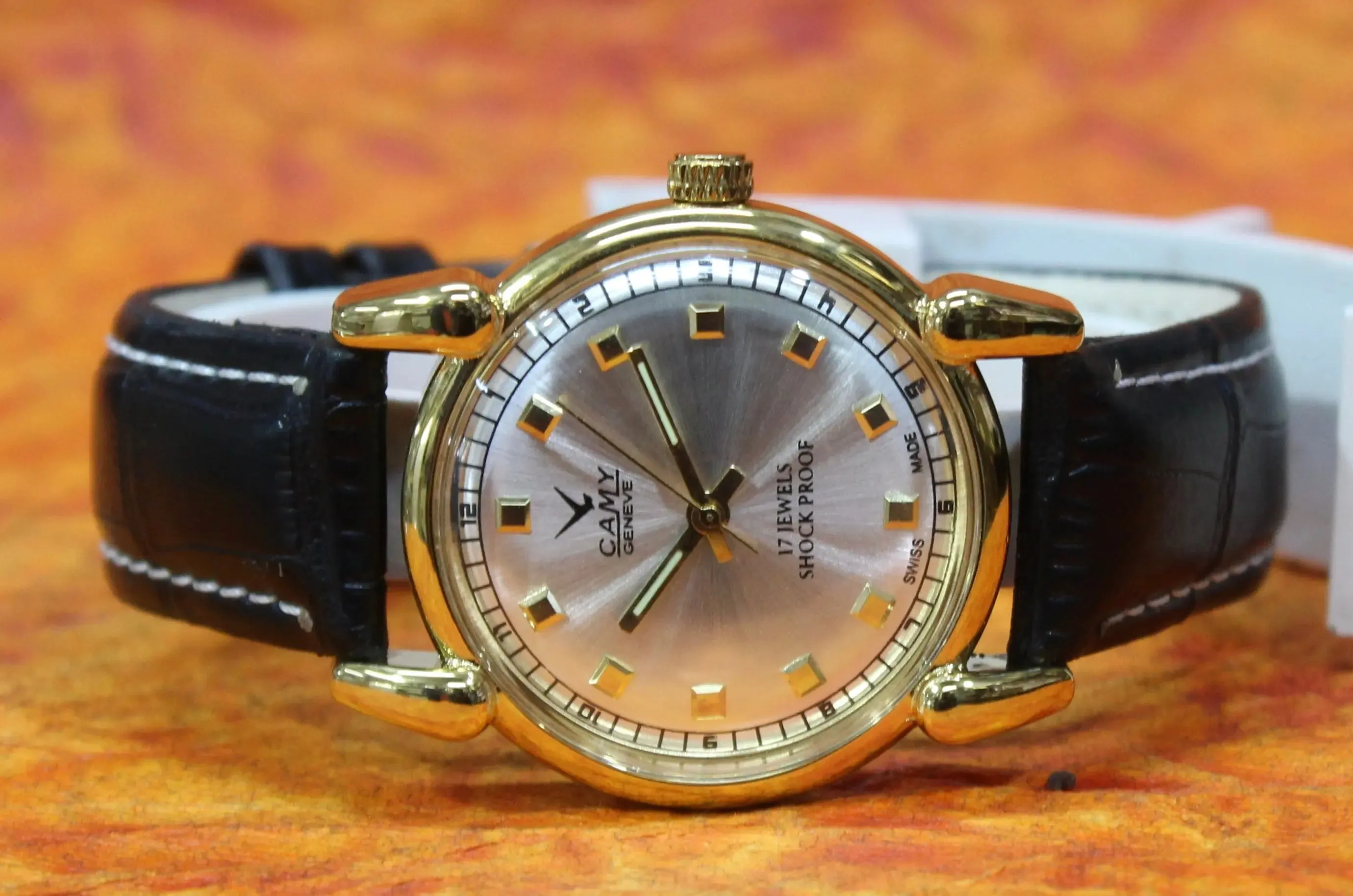 Swiss Made Wristwatch Camy Geneva 17 Jewels FHF ST96 Vintage Mechanical Hand Winding Mechanism