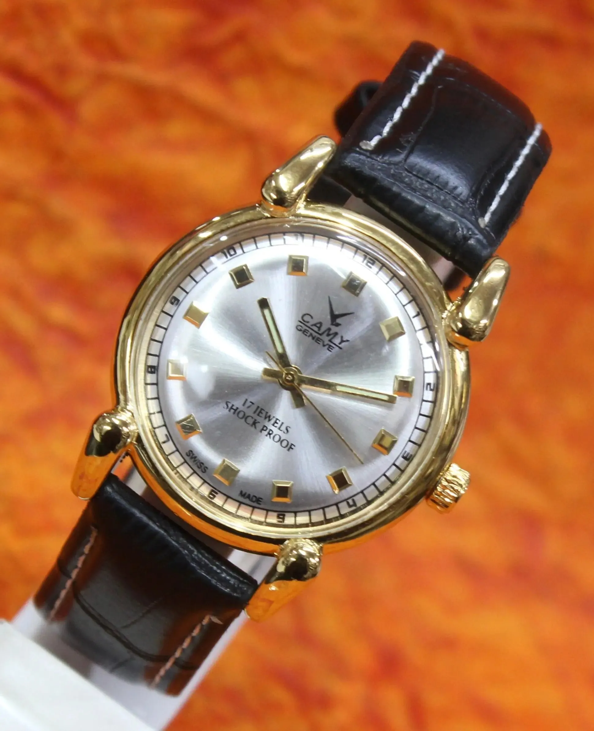 Swiss Made Wristwatch Camy Geneva 17 Jewels FHF ST96 Vintage Mechanical Hand Winding Mechanism