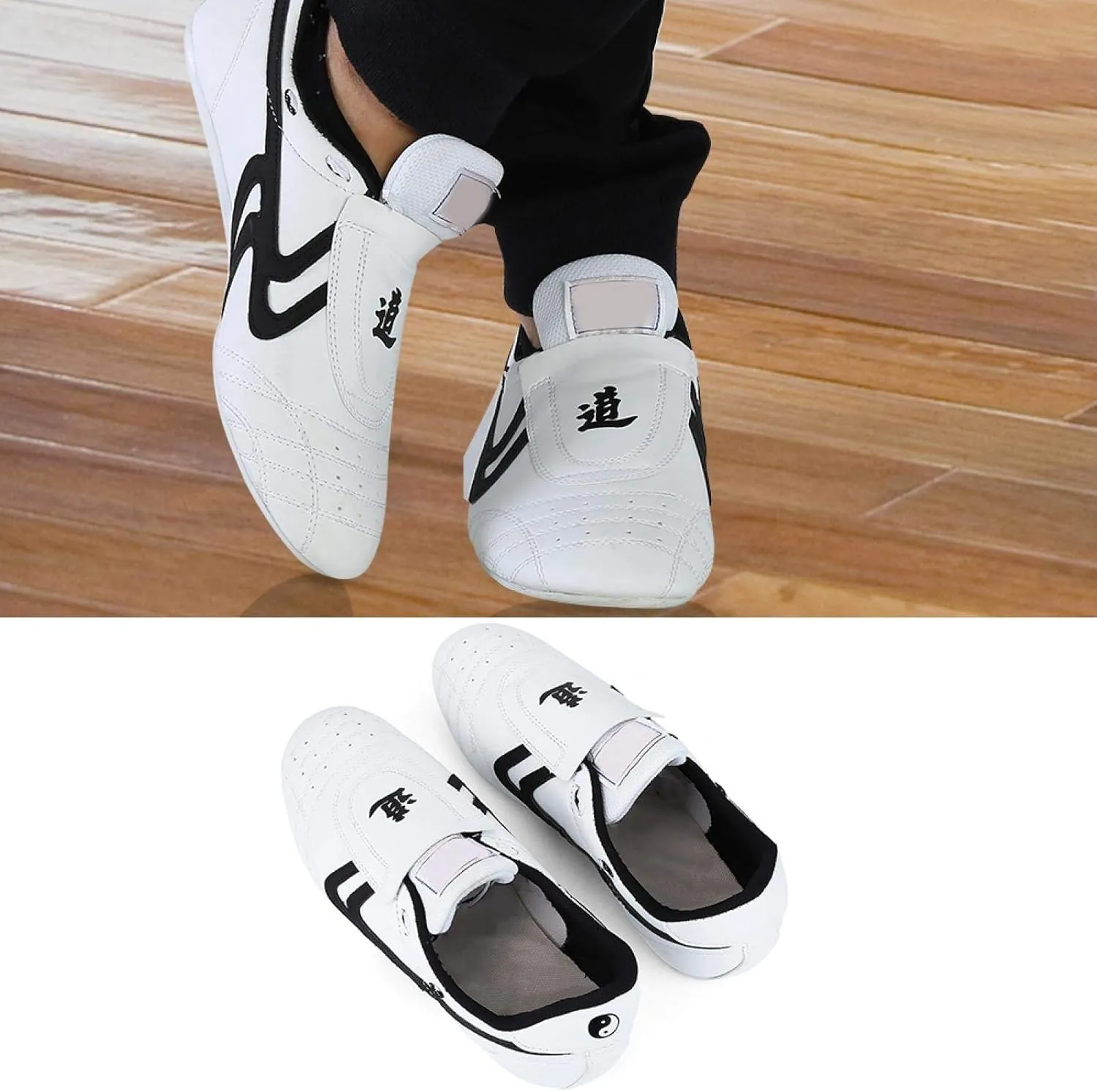 Taekwondo Shoes Martial Arts Sneaker Boxing Karate Kung Fu Tai Chi Shoes Black Stripes Sneakers Lightweight Shoes