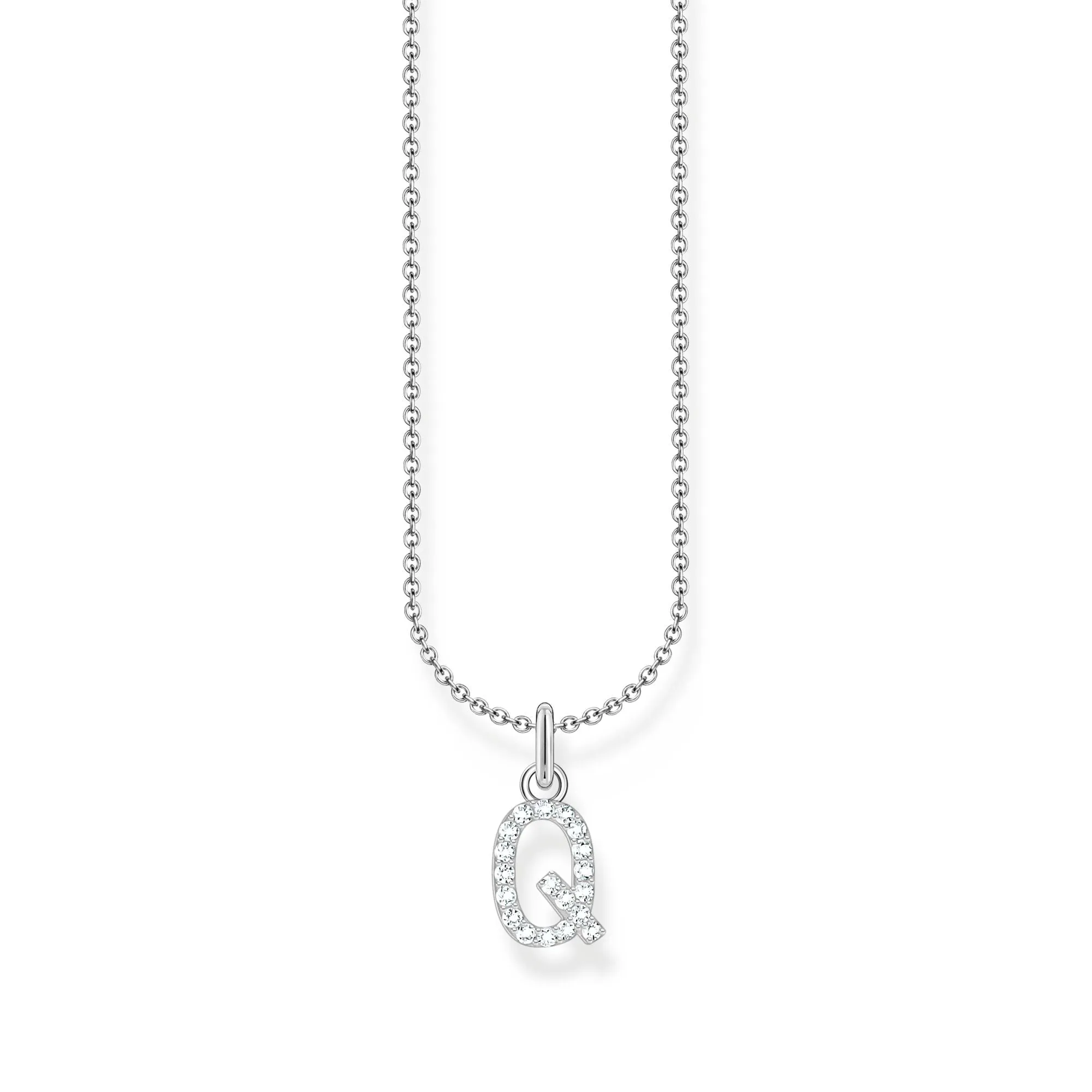 THOMAS SABO Necklace with letter pendant Q and white zirconia - silver
