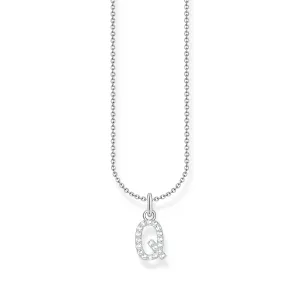 THOMAS SABO Necklace with letter pendant Q and white zirconia - silver