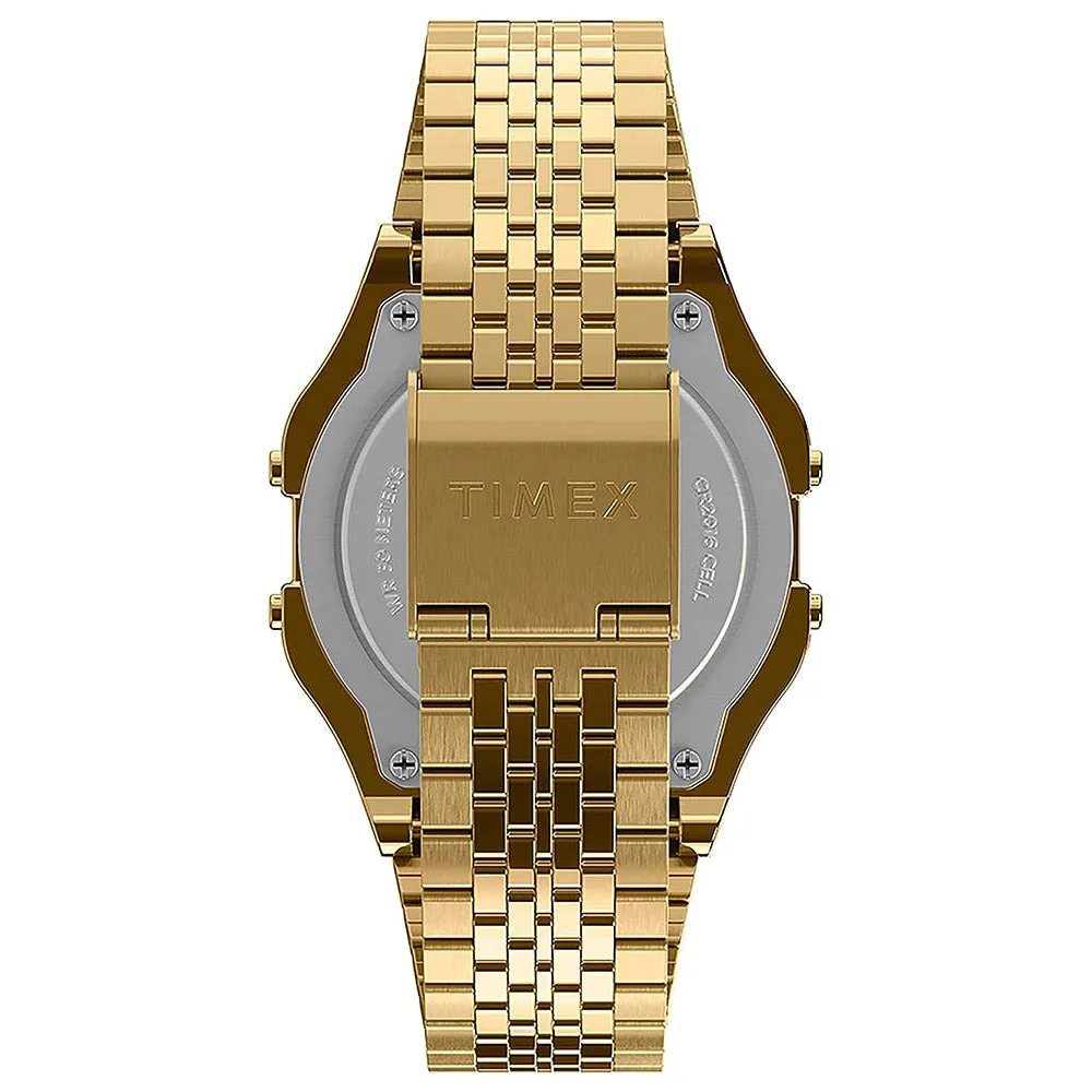 Timex Unisex Gray Dial Gold Stainless Steel Band Quartz Watch - TW2U70800