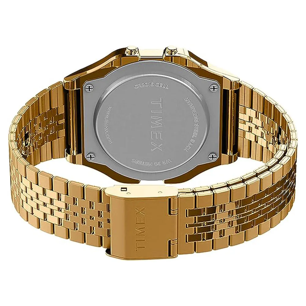 Timex Unisex Gray Dial Gold Stainless Steel Band Quartz Watch - TW2U70800