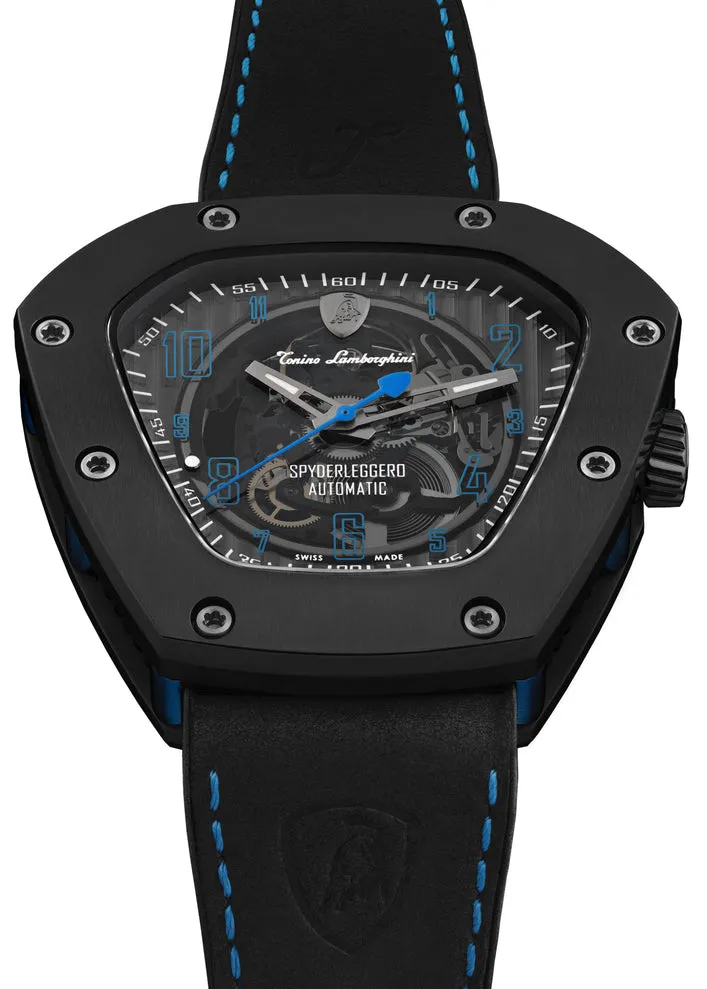 Tonino LambORSghini Watch Spyderleggero Skeleton Black Blue